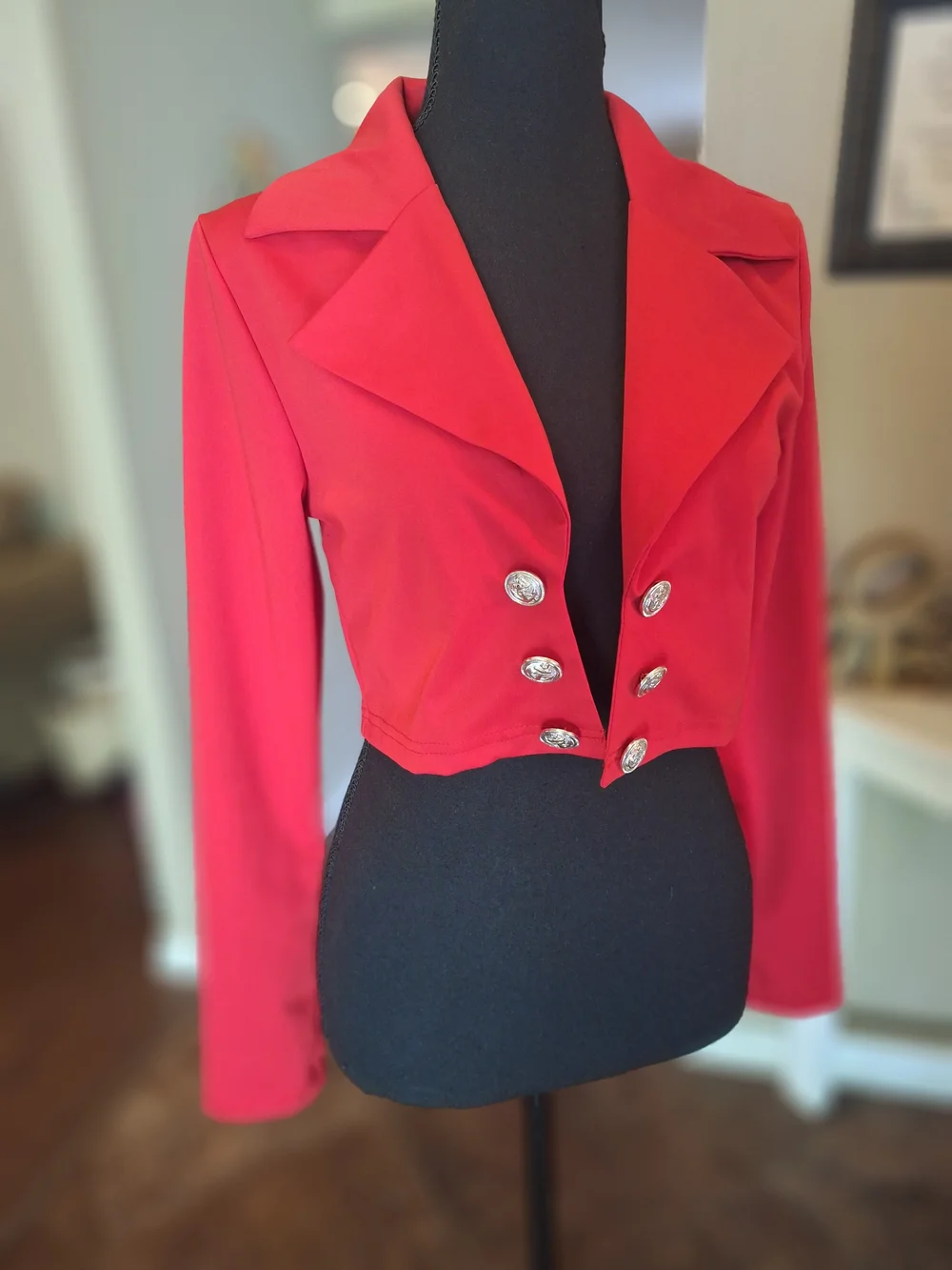 NWT Dolls Kill Red Cropped Double-Button Blazer S